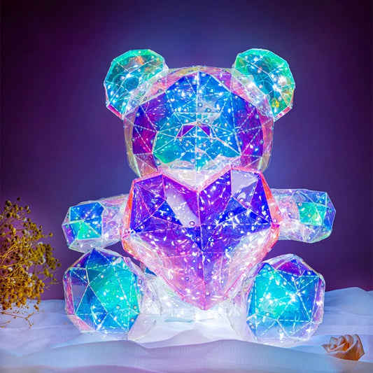Glowing Illuminated Galaxy Bear