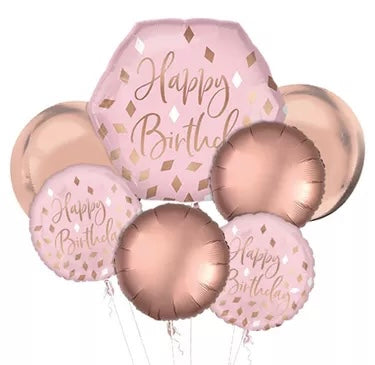 Blush Birthday Foil Balloon Bouquet