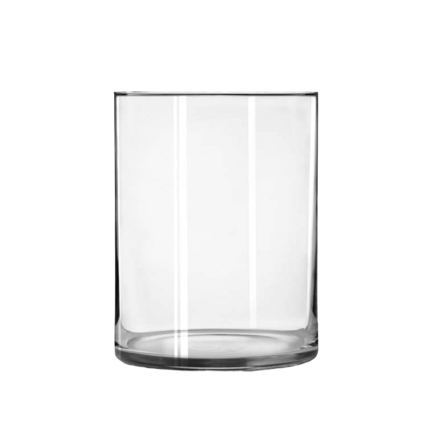 Clear Glass 8" H Wide Cylinder Floral Vase