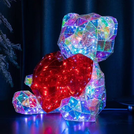 Glowing Illuminated Galaxy Bear