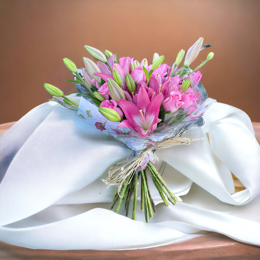 Simply Perfect Pink Roses & Lilies Bouquet