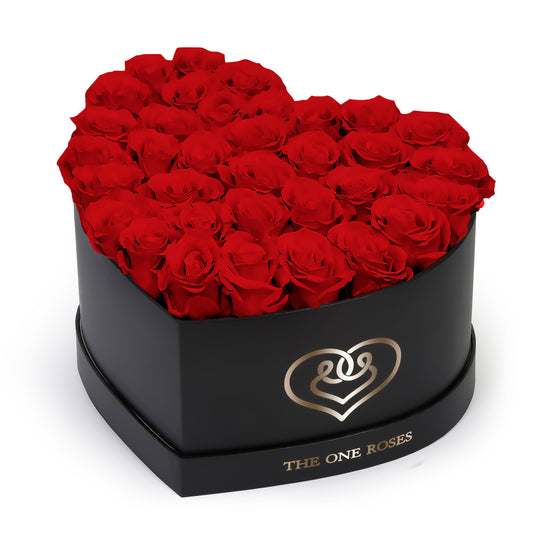 Crimson Red Roses | Black "Love" Box