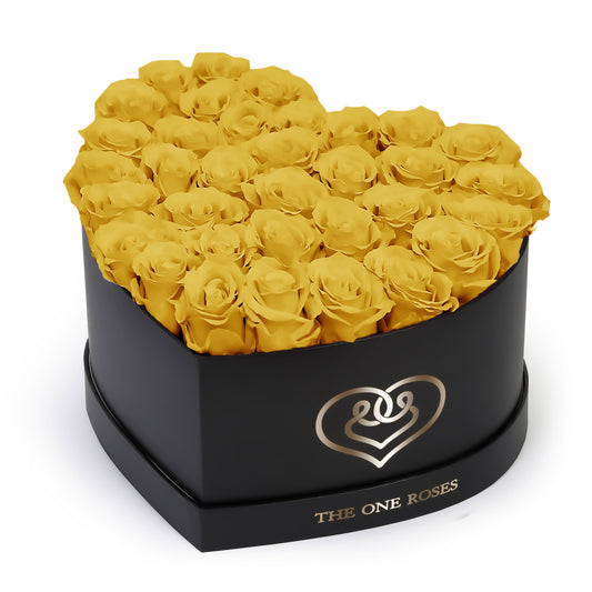 Yellow Roses | Black "Love" Box