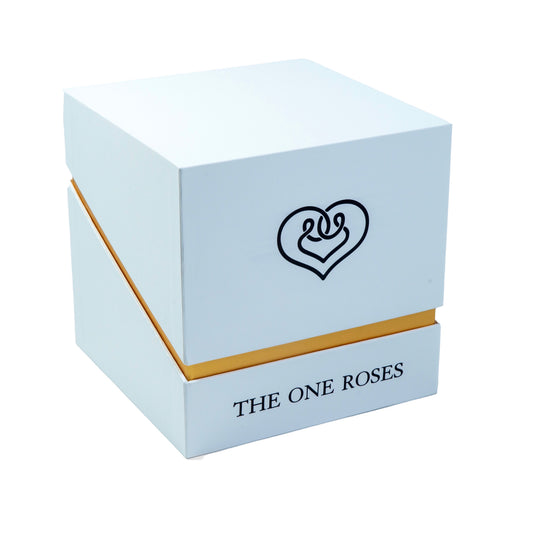 Coffee Table White Square Box - Purple Roses