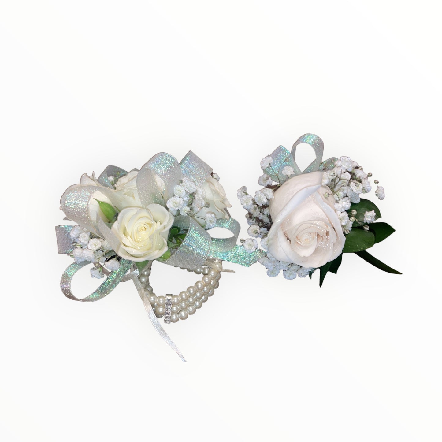 White Rose Corsage & Boutonnières Set