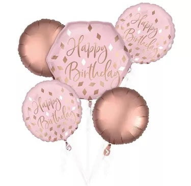 Blush Birthday Foil Balloon Bouquet