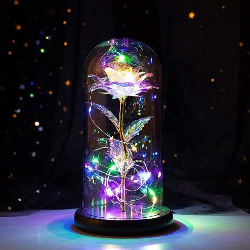 Enchanted Galaxy Rose in a Glass Dome
