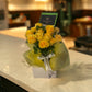 24 Stem Yellow Roses in a Clear Vase