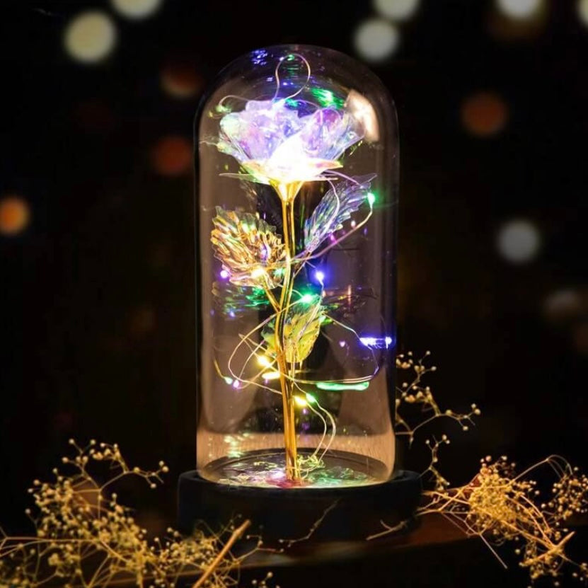 Enchanted Galaxy Rose in a Glass Dome