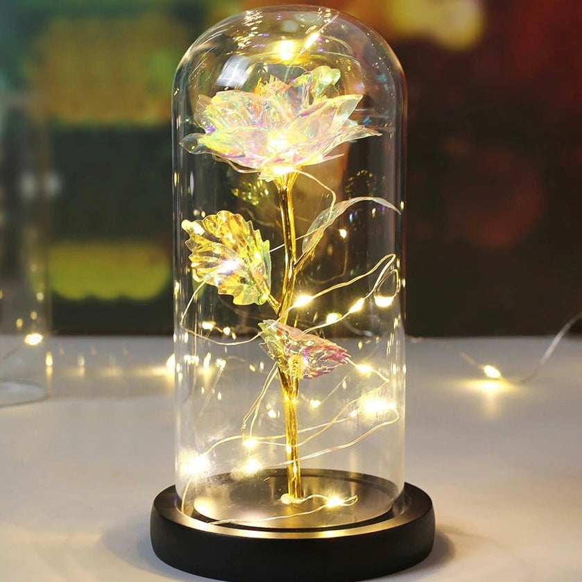 Enchanted Galaxy Rose in a Glass Dome