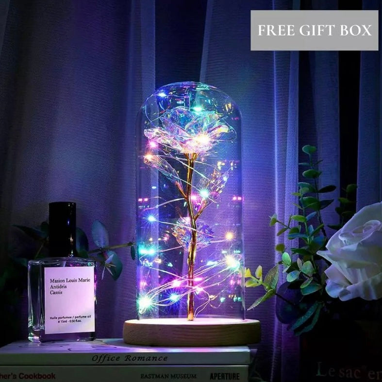 Enchanted Galaxy Rose in a Glass Dome