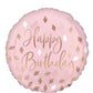 Metallic Blush Happy Birthday Foil Balloon, 18in