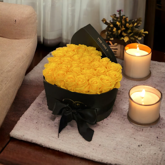 Yellow Roses | Black "Love" Box