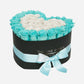 Teal Blue and White Roses | Black "Love" Box