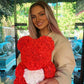 Red White Heart Rose Bear