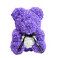 Purple White Heart Rose Bear