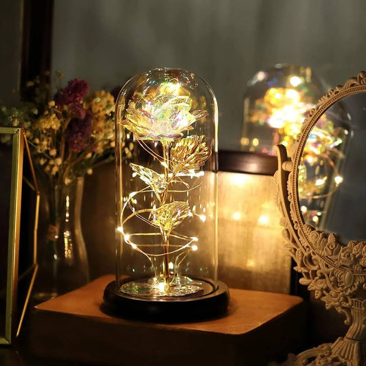 Enchanted Galaxy Rose in a Glass Dome