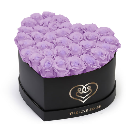 Lilac Roses | Black "Love" Box