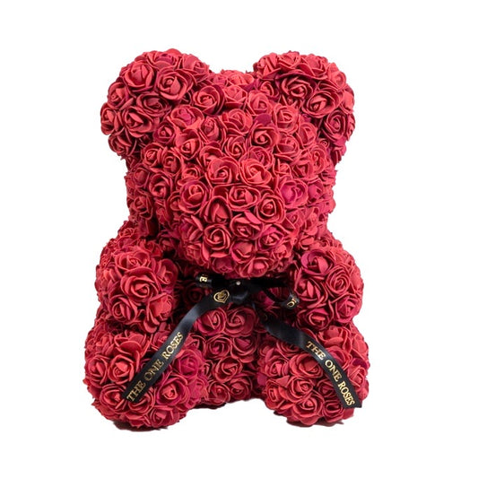Burgundy Rose Bear