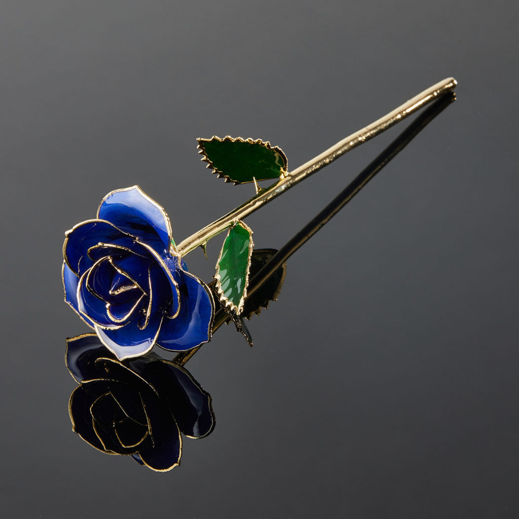 24K Gold Dipped Rose - Blue Velvet