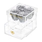 Opaque | Rose Box with Drawer | Metallic Silver Roses