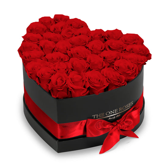 Crimson Red Roses | Black "Love" Box