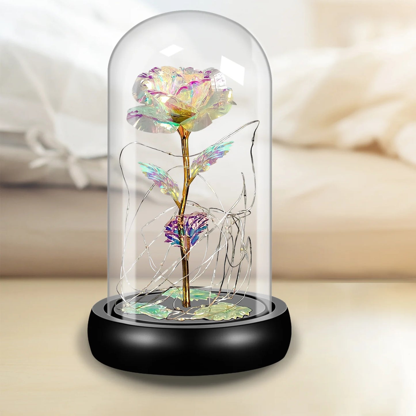 Enchanted Galaxy Rose in a Glass Dome