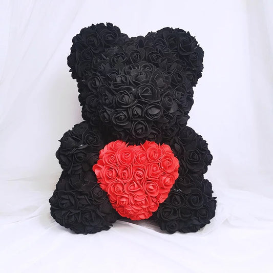 Black Red Heart Bear