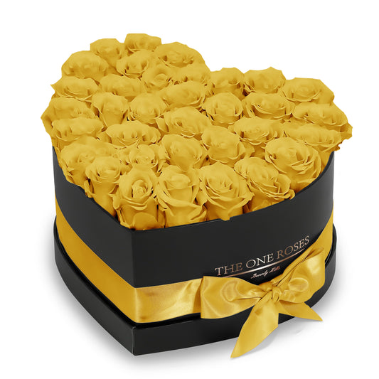 Yellow Roses | Black "Love" Box